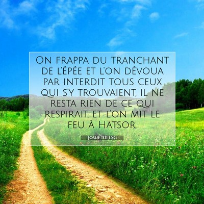 Picture 07 - Josué 11:11 LSG - On frappa du tranchant de l'épée et l'on - Bible Verse Picture