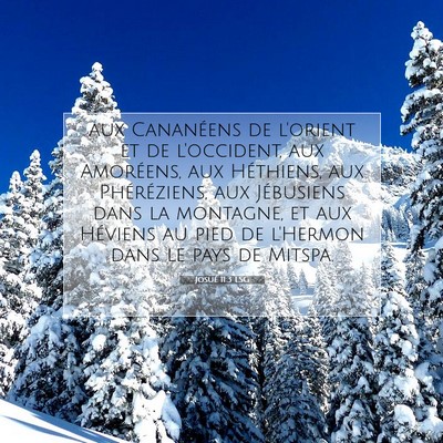 Picture 07 - Josué 11:3 LSG - aux Cananéens de l'orient et de l'occident, aux - Bible Verse Picture