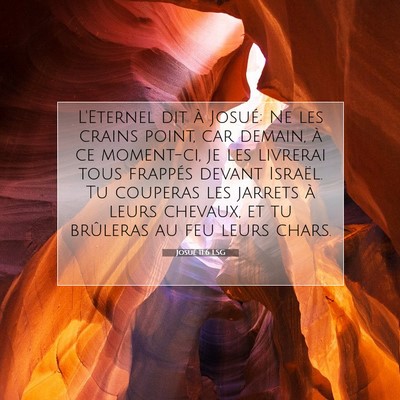 Picture 07 - Josué 11:6 LSG - L'Eternel dit à Josué: Ne les crains point, car - Bible Verse Picture