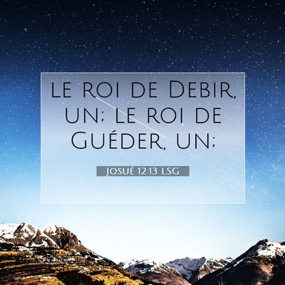 Picture 07 - Josué 12:13 LSG - le roi de Debir, un; le roi de Guéder, - Bible Verse Picture