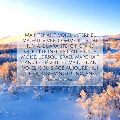 Picture 07 - Josué 14:10 LSG - Maintenant voici, l'Eternel m'a fait vivre, comme - Bible Verse Picture