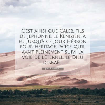 Picture 07 - Josué 14:14 LSG - C'est ainsi que Caleb, fils de Jephunné, le - Bible Verse Picture