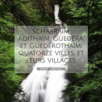 Picture 07 - Josué 15:36 LSG - Schaaraïm, Adithaïm, Guedéra, et - Bible Verse Picture