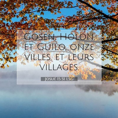 Picture 07 - Josué 15:51 LSG - Gosen, Holon, et Guilo, onze villes, et leurs - Bible Verse Picture