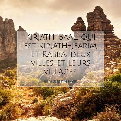 Picture 07 - Josué 15:60 LSG - Kirjath-Baal, qui est Kirjath-Jearim, et Rabba; - Bible Verse Picture