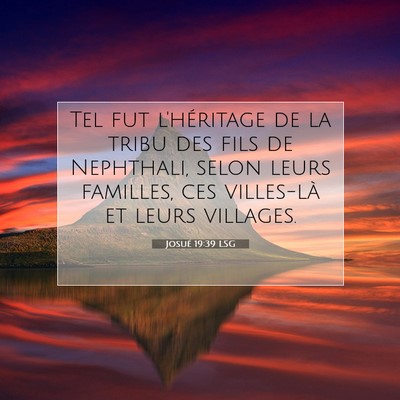 Picture 07 - Josué 19:39 LSG - Tel fut l'héritage de la tribu des fils de - Bible Verse Picture
