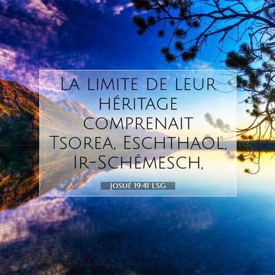 Picture 07 - Josué 19:41 LSG - La limite de leur héritage comprenait Tsorea, - Bible Verse Picture