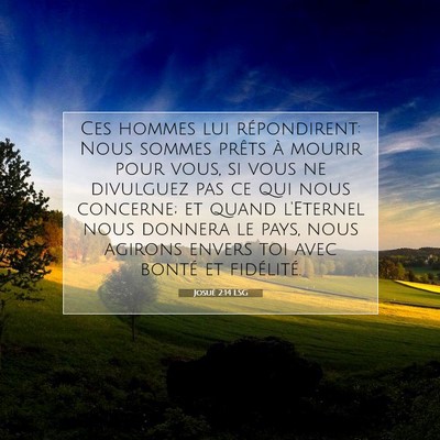 Picture 07 - Josué 2:14 LSG - Ces hommes lui répondirent: Nous sommes prêts - Bible Verse Picture