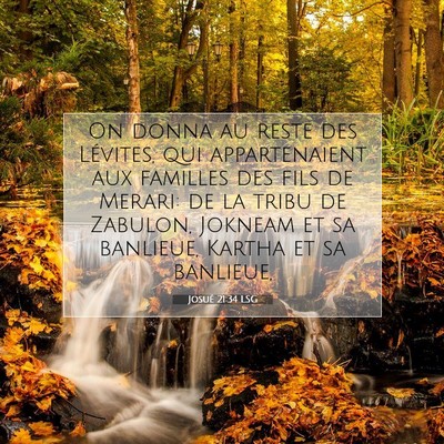 Picture 07 - Josué 21:34 LSG - On donna au reste des Lévites, qui appartenaient - Bible Verse Picture
