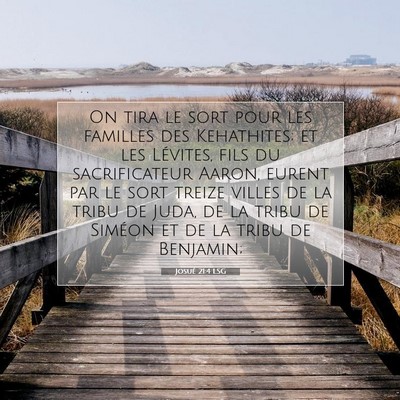 Picture 07 - Josué 21:4 LSG - On tira le sort pour les familles des Kehathites; - Bible Verse Picture