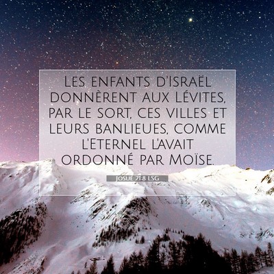 Picture 07 - Josué 21:8 LSG - Les enfants d'Israël donnèrent aux Lévites, - Bible Verse Picture