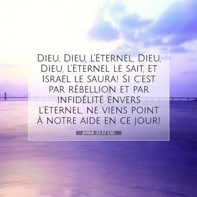 Picture 07 - Josué 22:22 LSG - Dieu, Dieu, l'Eternel, Dieu, Dieu, l'Eternel le - Bible Verse Picture