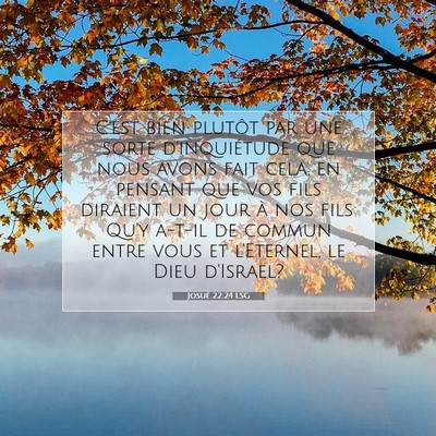 Picture 07 - Josué 22:24 LSG - C'est bien plutôt par une sorte d'inquiétude - Bible Verse Picture