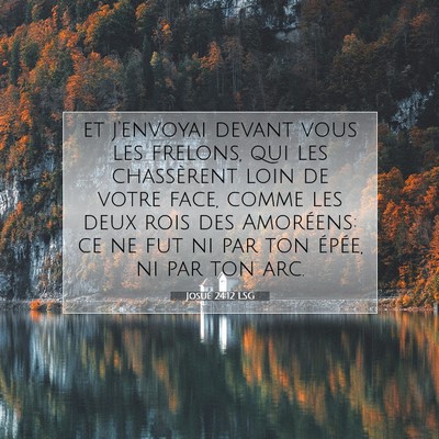 Picture 07 - Josué 24:12 LSG - et j'envoyai devant vous les frelons, qui les - Bible Verse Picture