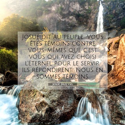 Picture 07 - Josué 24:22 LSG - Josué dit au peuple: Vous êtes témoins contre - Bible Verse Picture