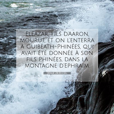 Picture 07 - Josué 24:33 LSG - Eléazar, fils d'Aaron, mourut, et on l'enterra - Bible Verse Picture