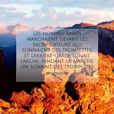Picture 07 - Josué 6:9 LSG - Les hommes armés marchaient devant les - Bible Verse Picture
