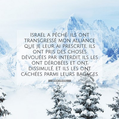 Picture 07 - Josué 7:11 LSG - Israël a péché; ils ont transgressé mon - Bible Verse Picture