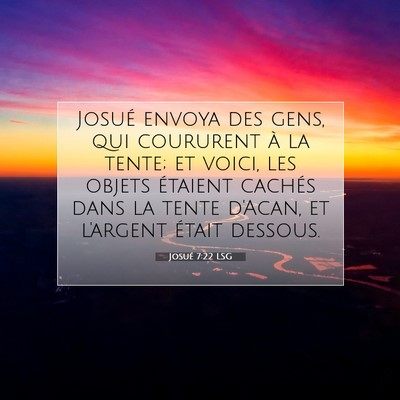 Picture 07 - Josué 7:22 LSG - Josué envoya des gens, qui coururent à la - Bible Verse Picture