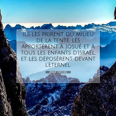 Picture 07 - Josué 7:23 LSG - Ils les prirent du milieu de la tente, les - Bible Verse Picture