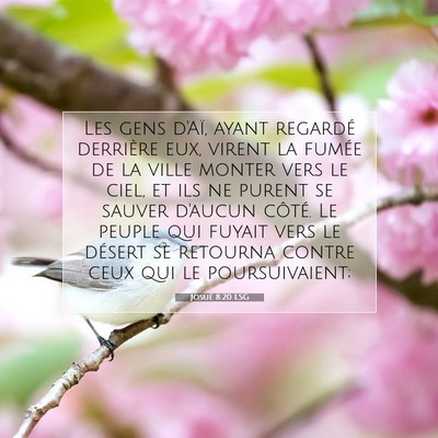 Picture 07 - Josué 8:20 LSG - Les gens d'Aï, ayant regardé derrière eux, - Bible Verse Picture