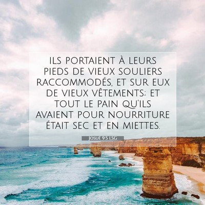 Picture 07 - Josué 9:5 LSG - ils portaient à leurs pieds de vieux souliers - Bible Verse Picture