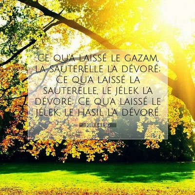 Picture 07 - Joël 1:4 LSG - Ce qu'a laissé le gazam, la sauterelle l'a - Bible Verse Picture