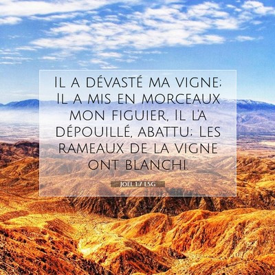 Picture 07 - Joël 1:7 LSG - Il a dévasté ma vigne; Il a mis en morceaux mon - Bible Verse Picture