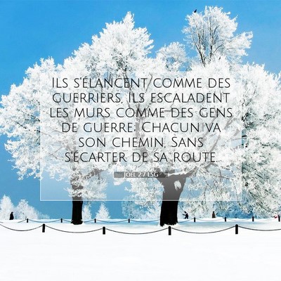 Picture 07 - Joël 2:7 LSG - Ils s'élancent comme des guerriers, Ils - Bible Verse Picture