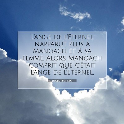 Picture 07 - Juges 13:21 LSG - L'ange de l'Eternel n'apparut plus à Manoach et - Bible Verse Picture
