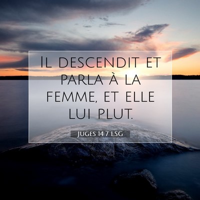 Picture 07 - Juges 14:7 LSG - Il descendit et parla à la femme, et elle lui - Bible Verse Picture