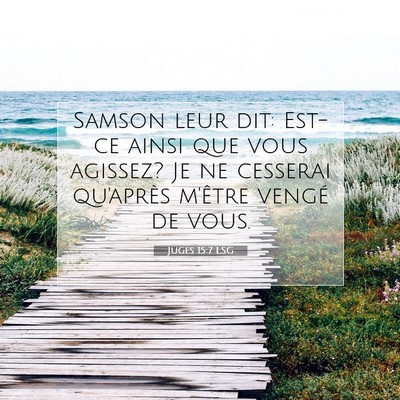 Picture 07 - Juges 15:7 LSG - Samson leur dit: Est-ce ainsi que vous agissez? - Bible Verse Picture