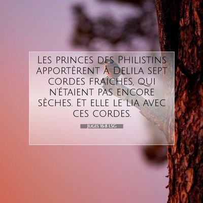 Picture 07 - Juges 16:8 LSG - Les princes des Philistins apportèrent à Delila - Bible Verse Picture