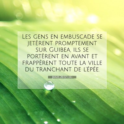 Picture 07 - Juges 20:37 LSG - Les gens en embuscade se jetèrent promptement - Bible Verse Picture