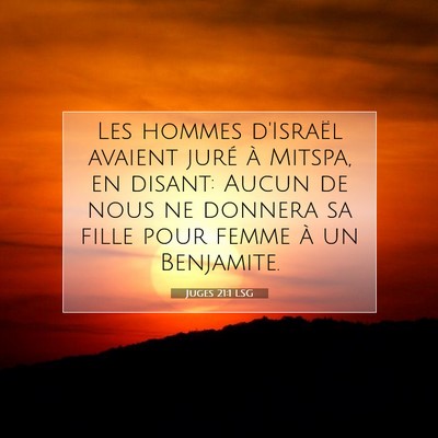 Picture 07 - Juges 21:1 LSG - Les hommes d'Israël avaient juré à Mitspa, en - Bible Verse Picture