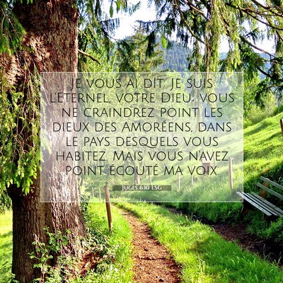 Picture 07 - Juges 6:10 LSG - Je vous ai dit: Je suis l'Eternel, votre Dieu; - Bible Verse Picture