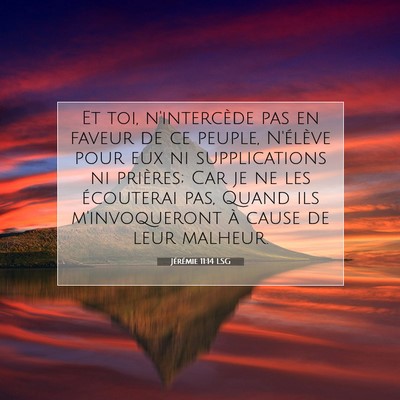 Picture 07 - Jérémie 11:14 LSG - Et toi, n'intercède pas en faveur de ce peuple, - Bible Verse Picture