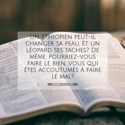 Picture 07 - Jérémie 13:23 LSG - Un Ethiopien peut-il changer sa peau, Et un - Bible Verse Picture