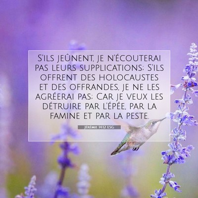 Picture 07 - Jérémie 14:12 LSG - S'ils jeûnent, je n'écouterai pas leurs - Bible Verse Picture