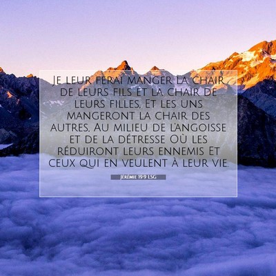 Picture 07 - Jérémie 19:9 LSG - Je leur ferai manger la chair de leurs fils et la - Bible Verse Picture