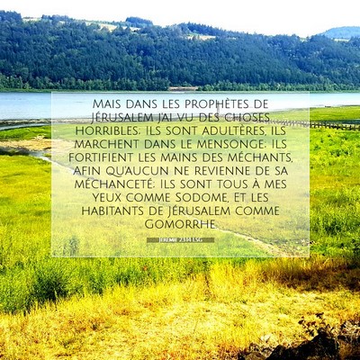 Picture 07 - Jérémie 23:14 LSG - Mais dans les prophètes de Jérusalem j'ai vu - Bible Verse Picture