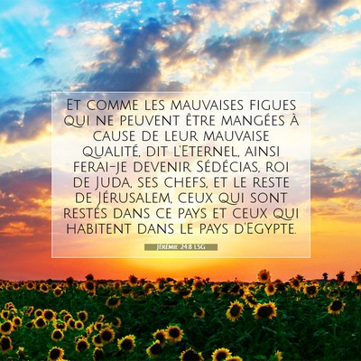 Picture 07 - Jérémie 24:8 LSG - Et comme les mauvaises figues qui ne peuvent - Bible Verse Picture