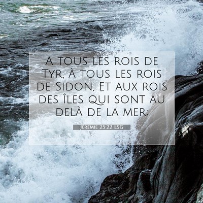 Picture 07 - Jérémie 25:22 LSG - A tous les rois de Tyr, à tous les rois de - Bible Verse Picture