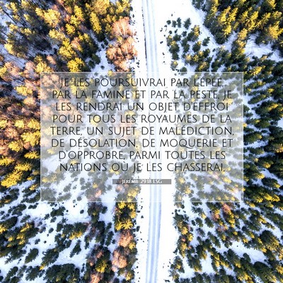 Picture 07 - Jérémie 29:18 LSG - Je les poursuivrai par l'épée, par la famine et - Bible Verse Picture