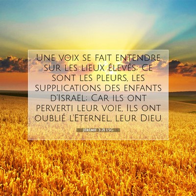 Picture 07 - Jérémie 3:21 LSG - Une voix se fait entendre sur les lieux élevés; - Bible Verse Picture