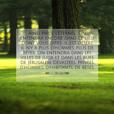 Picture 07 - Jérémie 33:10 LSG - Ainsi parle l'Eternel: On entendra encore dans ce - Bible Verse Picture