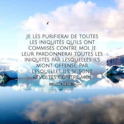 Picture 07 - Jérémie 33:8 LSG - Je les purifierai de toutes les iniquités qu'ils - Bible Verse Picture