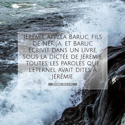 Picture 07 - Jérémie 36:4 LSG - Jérémie appela Baruc, fils de Nérija; et Baruc - Bible Verse Picture