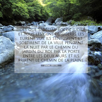 Picture 07 - Jérémie 39:4 LSG - Dès que Sédécias, roi de Juda, et tous les - Bible Verse Picture