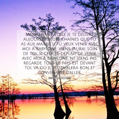 Picture 07 - Jérémie 40:4 LSG - Maintenant voici, je te délivre aujourd'hui des - Bible Verse Picture